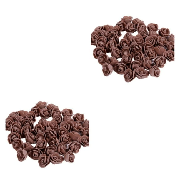 Inteprter 500 unids/set y artesanía propios arreglos florales únicos con estas cabezas de rosas con fuerte café decorativo café 2Conjunto