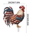 thumbnail image 3 of Dongrere 4th of July Rooster Garden Stake, Patriotic Plastic Yard Art with American Flag, Chicken Ground Stake for Memorial Day, Independence Day Outdoor Decor, 7.9x9.8 Inch, 3 of 7