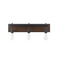 thumbnail image 1 of Mackay 3-Light Vanity Light, Faux Wood Finish, Matte Black Accents, 1 of 9