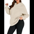 thumbnail image 4 of Sudadera Informal de Larga con Capucha para Mujer, Jersey de y Otoño con Bolsillos. Albaricoque XL, 4 of 9