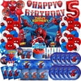 thumbnail image 2 of Spiderman Birthday Decorations Disposable Tableware Set Spider-Man Balloons Banner Backdrop Party Event Supplies For Kids glasses set Other, 2 of 6