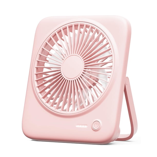 Otlonpe Ventilador de escritorio portátil recargable, ventilador de mesa personal con pilas de 4000 mAh, ventilador de viaje pequeño de 6,5 pulgadas con banco de energía, 4 velocidades para dormitorio