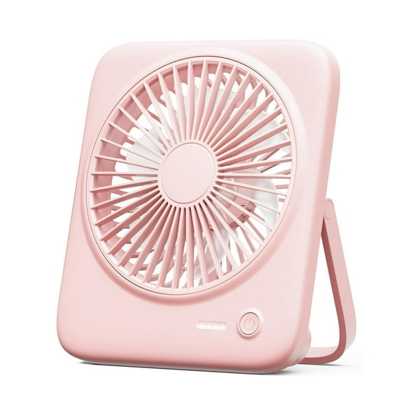 Otlonpe Ventilador de escritorio portátil recargable, ventilador de mesa personal con pilas de 4000 mAh, ventilador de viaje pequeño de 6,5 pulgadas con banco de energía, 4 velocidades para dormitorio