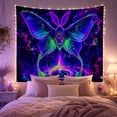 thumbnail image 2 of Fantasy Moth With Glowing Energy Portal in Cosmic Background, Mystical Psychedelic for Dark Art Lovers, Fantasy Wall Art Decor, Halloween Gift, Tapestry Wall Hanging for Bedroom and Living Room, 2 of 6