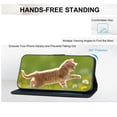 thumbnail image 6 of For iPhone XS Max PU Leather Wallet Magnetic Flip Cover with 3 Card Slots [RFID Blocking], Butterfly Dandelion Cat Design Handbag Style Full Body Protection Case with Lanyard,Black, 6 of 7