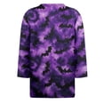 thumbnail image 5 of Womens 3/4 Sleeve Tops Halloween Crewneck Print Causal Loose Fit Three Quarter Sleeve T Shirts Dark Purple M, 5 of 5