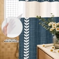 thumbnail image 4 of No Hook Shower Curtain, Navy Blue Shower Curtains for Bathroom with See Through Top Window, Traditional Rustic Minimalist Striped Pattern Waterproof & Washable Bath Curtain Small Stall 36"x78", 4 of 9