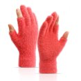 thumbnail image 2 of Xfvqtps Mens and Womens Coral Fleece Gloves Furry Solid Color Touchscreen Index Finger & Thumb Fingerless Warm Winter Plush Mittens Red, 2 of 6