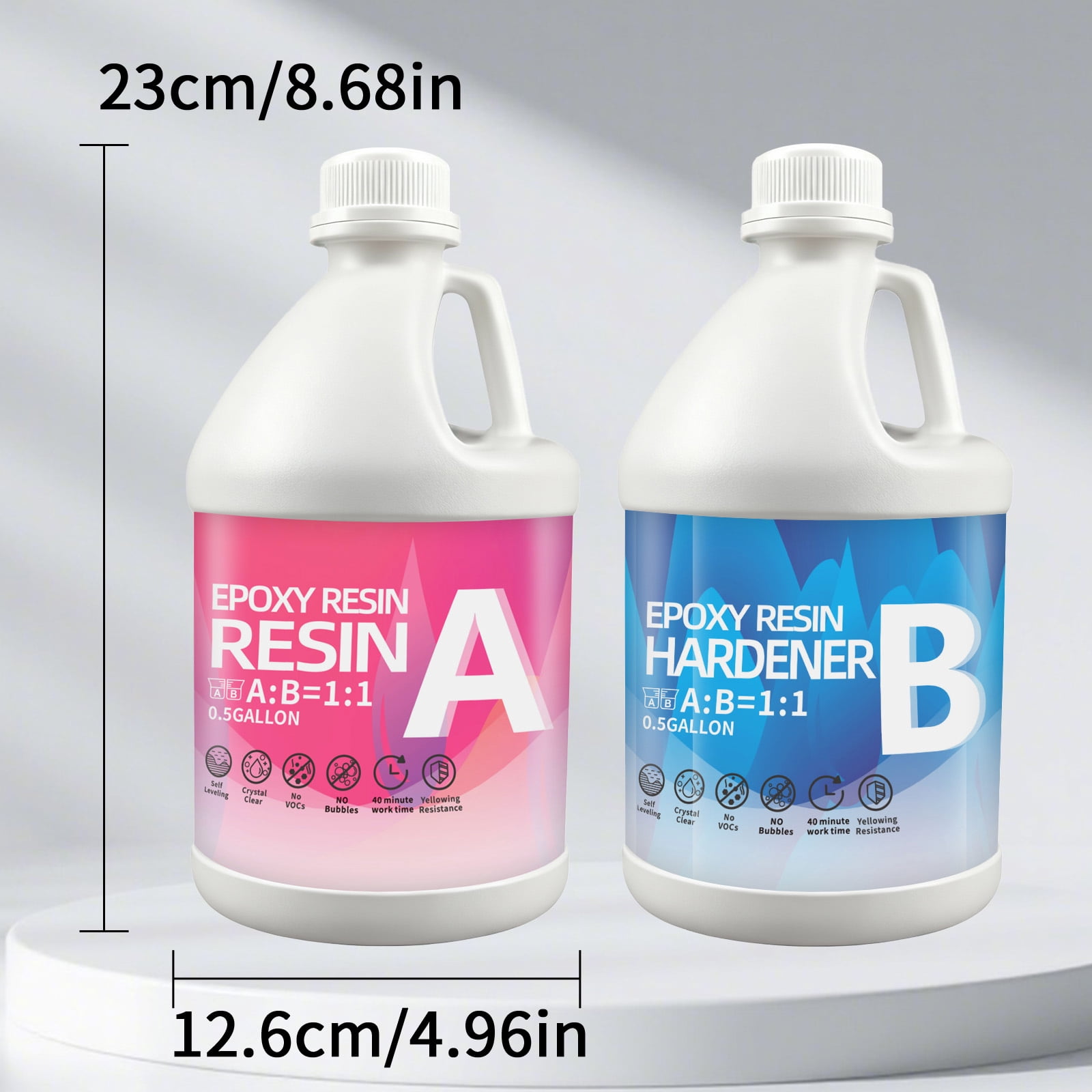 1 Gallon High-Quality Bubble-Free Epoxy Resin Kit with 4 Luminous Powders | Super Clear Self-Leveling for Jewelry, DIY Crafts, Home Decor, Valentine’s & Mother’s Day Gifts