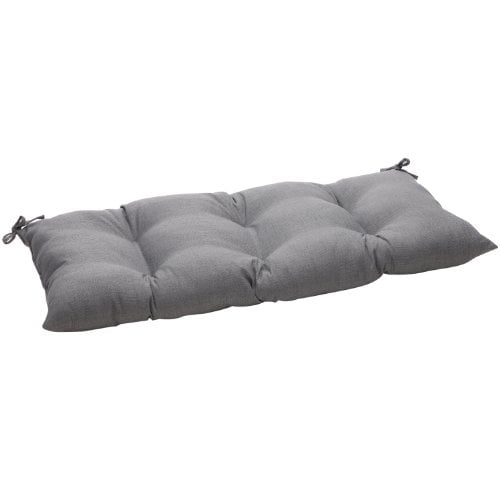 Pillow Perfect Indoor/Outdoor Gray Textured Solid Tufted Loveseat Cushion