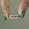 thumbnail image 2 of Rainbow Sapphire Ring, Multi Sapphire Band, 925 Starling Silver Eternity Band Ring, Anniversary Ring, Triple Layer Ring, Diamond Band, Handmade Jewelry, 2 of 5