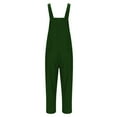 thumbnail image 6 of Lenpel Women's Cotton Linen Overalls Plus Size Straight Leg Casual Strap Jumpsuits Suspender Rompers with Pockets, 6 of 6
