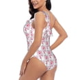 thumbnail image 6 of Daiia Flamingo On Checkered Women's One Piece Swimsuits Personalized One Shoulder Swimwear Asymmetric Ruffle Bathing Suits-XX-Large, 6 of 8