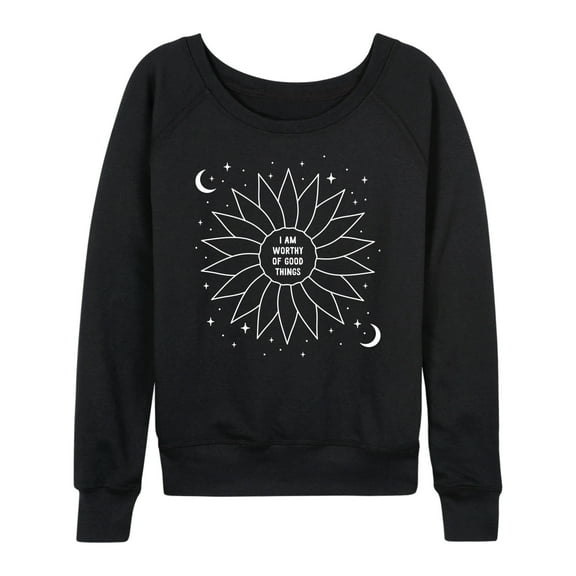 Instant Message - Celestial Flower Affirmation - Women's Lightweight French Terry Long Sleeve Shirt