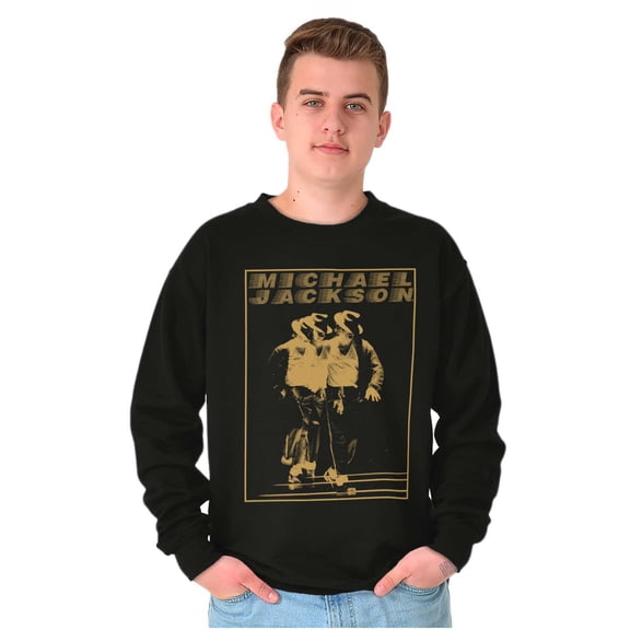 Michael Jackson Moonwalk Glitch Graphic Pullover Crewneck Sweatshirt Brisco Brands S