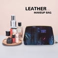 thumbnail image 7 of Saiise Geometry Dash Print Makeup Bag PU Leather Travel Makeup Bag Organizer Makeup Pouch, Portable Cosmetic Bags for Women,Cute Make Up Bag for Travel Size Toiletries Accessories Brushes, 7 of 7