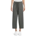 thumbnail image 2 of Time and Tru Women's Super Soft Hacci Cropped Wide Leg Pants, 2-Pack, Sizes XS-XXL, 2 of 5