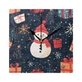 thumbnail image 6 of WOBOGO Illustration Of Christmas Snowman and Trees Wall Clock 7.78 Inch Battery Operated Silent Unit Square Rustic Vintage Style for Home Bedroom Office Gold Pointer, 6 of 8