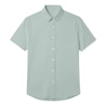 thumbnail image 4 of Nestiefly Mens Wrinkle Free Quick Dry Shirts 2026 Summer Button Short Sleeve Casual Button Down Work Hiking Dress Shirts Mint Green S, 4 of 4