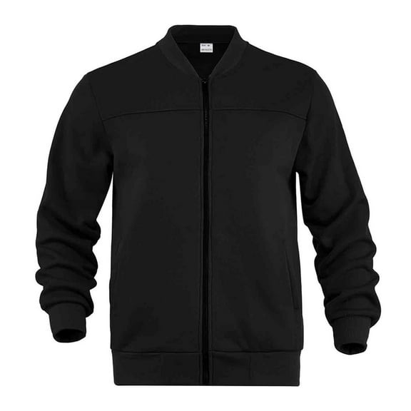 JTieacloth Men's Outerwear Jackets 2025 Men's Winter Brushed Fleece And Thickened Sporty Large Sized Jacket Casual Coat Black
