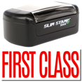 thumbnail image 1 of Slim Pre-Inked First Class Stamp, Slim 1444, Ultra Slim Design, Impression Size 1/2" by 1-3/4", Up to 25,000 Impressions - Red Ink, 1 of 10