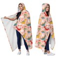 thumbnail image 2 of Wearable Blanket,Pink Cartoon Dinosaurs Clouds Palm Trees Pattern Hooded Wearable Flannel Blanket for Adults & Teens,Winter Poncho Shawl Wrap Cape Cozy Anti-Pill,50"x60", 2 of 5