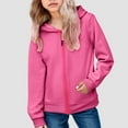 thumbnail image 2 of newwalpole Boys Girls Zipper Sweatshirt Youth Solid Classic Hoodies Soft Full Zip Hooded Sweatshirts for Teens Kids Unisex Hot Pink for Size 2-3 Years, 2 of 7
