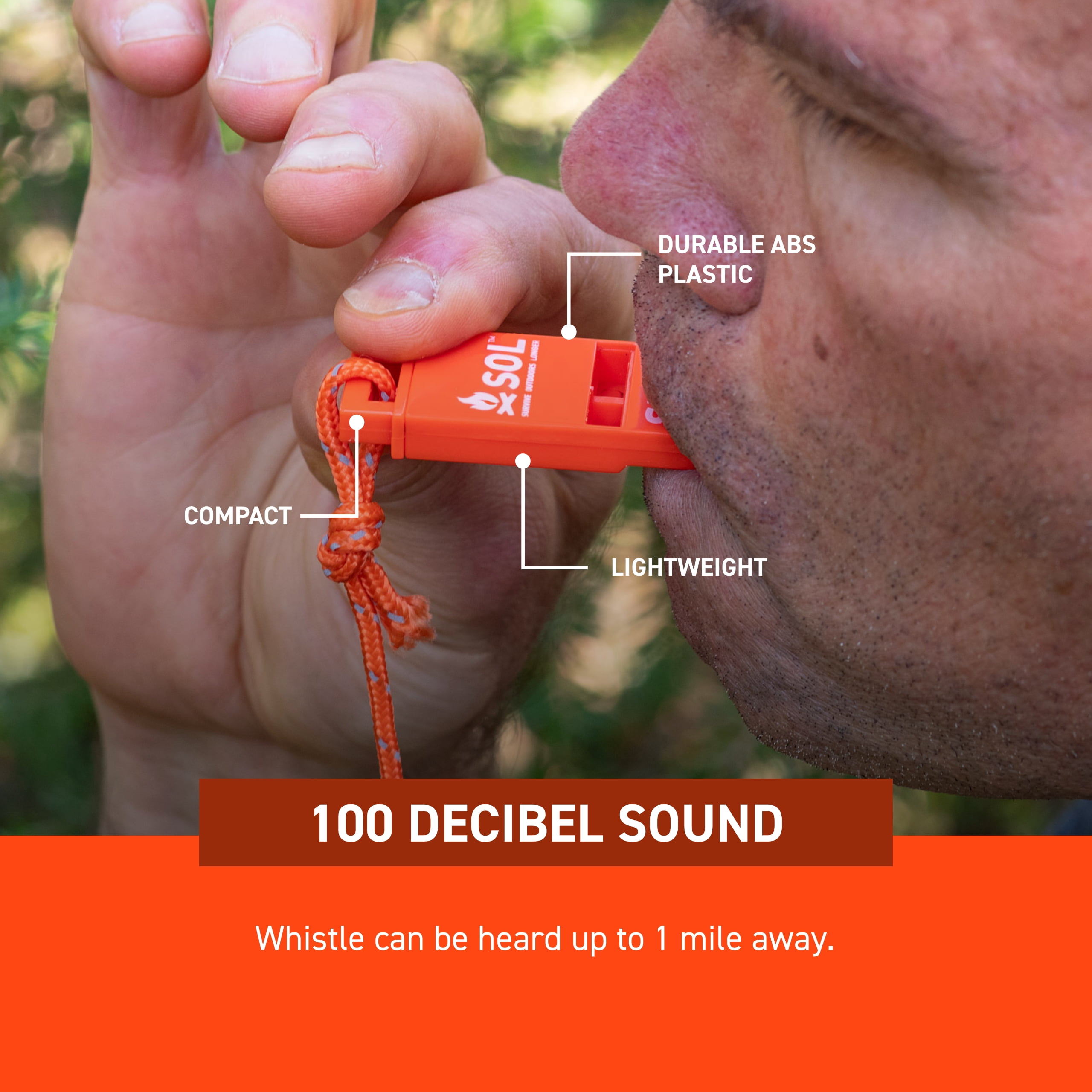 Survive Outdoors Longer Slim Rescue Howler Whistle, 2ct (Pack of 3)