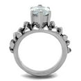 thumbnail image 3 of Women's Stainless Steel Engagement Ring with AAA Grade CZ in Clear - Size 6, 3 of 5