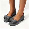 thumbnail image 3 of GERsome Women's Wedge Shoes Round Closed Toe Low Heels Slip On Dress Shoes for Casual Work Wedding Party, Gray Size 6.5, 3 of 6