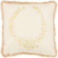 thumbnail image 3 of SAFAVIEH Lola Floral Pillow, 18" x 18", Wheat, Set of 2, 3 of 4