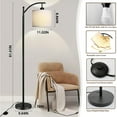 thumbnail image 4 of BN-LINK Dimmable Floor Lamp with 3 Color Temperatures, Standing Lamp with Linen Shade & LED Bulb Included, Tall Lamp for Living Room, Office, Dining Room(Black), 4 of 7