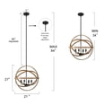 thumbnail image 3 of LNC 4-Light Farmhouse Wood Chandelier LED Globe Shape Kitchen Island Light, 3 of 11