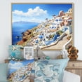 thumbnail image 2 of Designart "Coastal Dreamscape Greece V" Oversized Landscapes Framed Wall Art - Country Blue Greece Entryway Framed Wall Art Print, 2 of 7