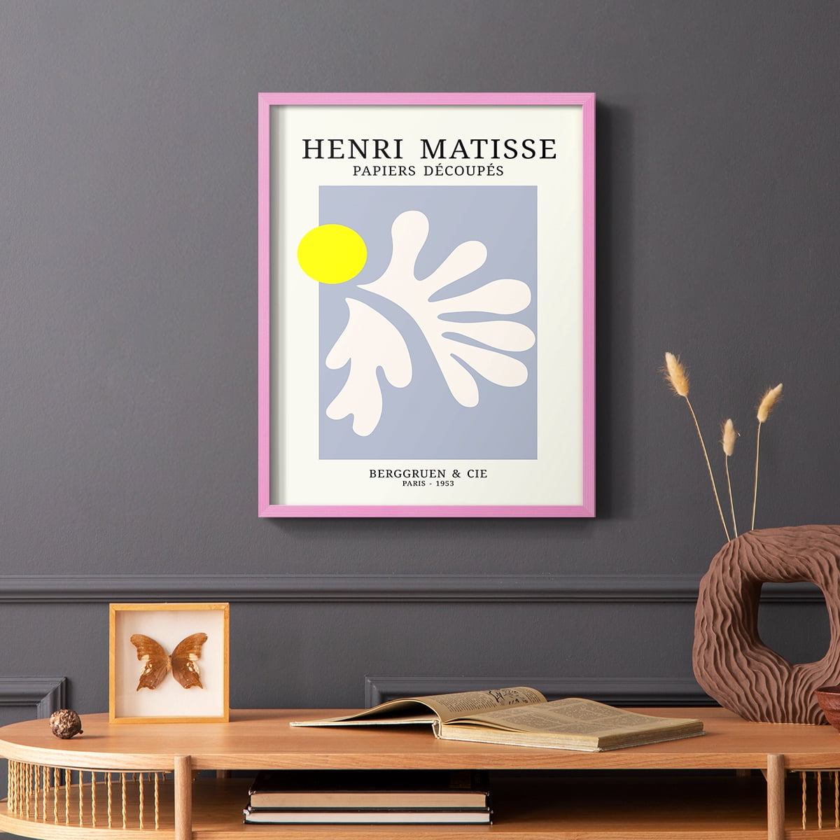 Matisse CDVIII in Pink Solid Wood Framed Print No Nail Hanging