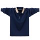 thumbnail image 3 of pstuiky hombres de manga larga, Camiseta de trabajo de manga larga con cuello holgado para hombre, talla grande, camiseta de manga larga con cuello salir tops xxl, 3 of 8