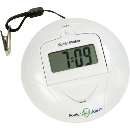 Librala Digital Alarm Clock - Travel Alarm Clock for Heavy Sleepers - Bed Shaker Alarm Clock - Vibrating Alarm Clock Under Pillow - Battery Operated – White