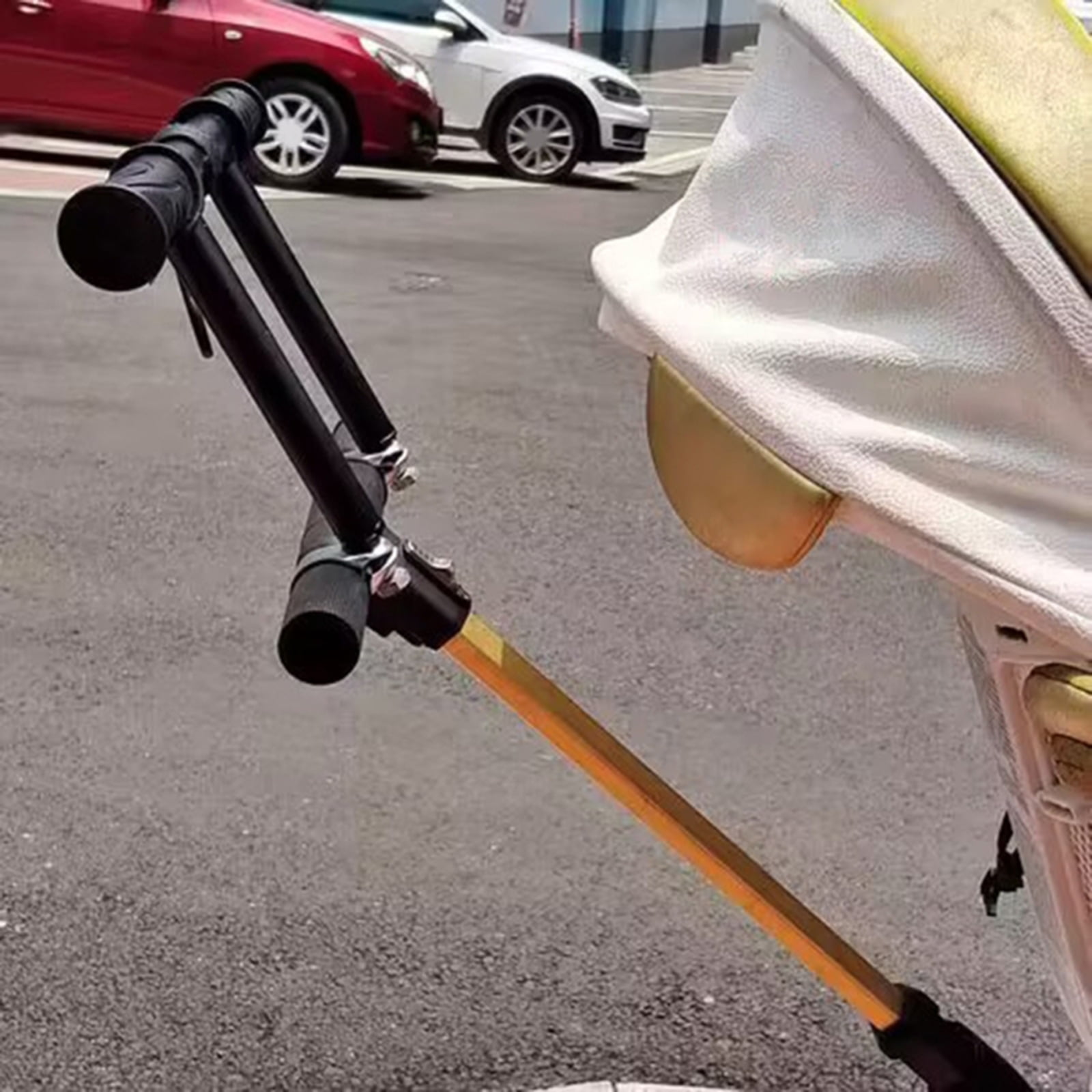 Strollers Handle Extender with Clip Compact and Lightweight Design Pram Cart Handlebar for Easy Storage and Transport