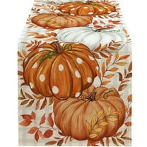 PEIBang Thanksgiving Pumpkin Table Runner 13x72 Inch,Fall Thanksgiving Harvest Dinning Table Decoration for Indoor Outdoor Home Party Decor