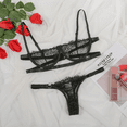 thumbnail image 5 of Conjunto de ropa interior de tentación con perspectiva sexy con correa para el pecho y encaje de verano de Europa y Estados Unidos para mujer, 5 of 5