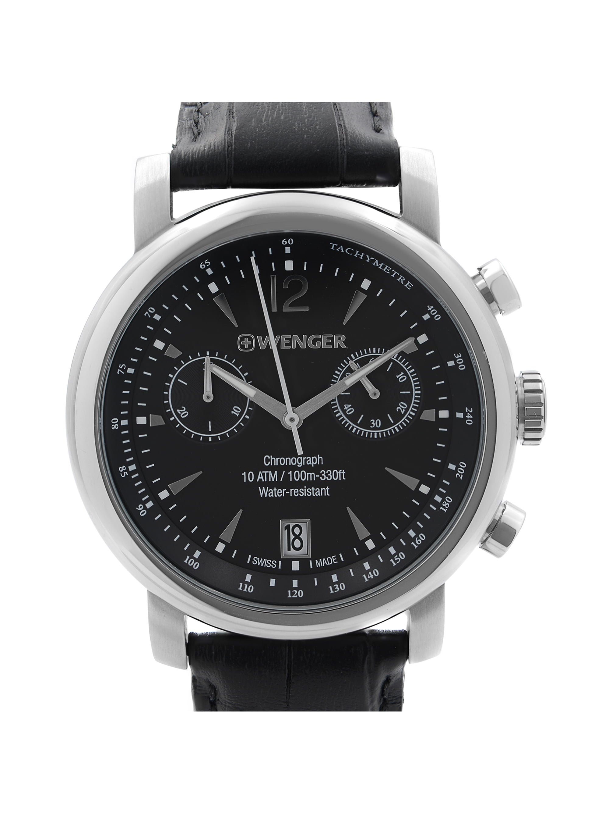 Wenger Urban Vintage Chrono Steel Black Dial Quartz Mens Wenger Urban Vintage Chrono Steel Black Dial Quartz Mens