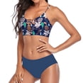 thumbnail image 6 of Jacenvly 2024 Bikinis for Juniors 2 Piece Skin-Friendly Fashionista Lady Containing Chest Pad Solid Bikini Set Two Piece Swimsuit Tropical Cozy Beach Bikini Wrap Blue, 6 of 10
