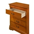thumbnail image 4 of Glory Furniture Louis Phillipe Wood Veneer 4-Drawer Bedroom Chest in Oak, 4 of 5