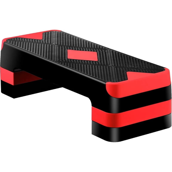 Alpinel 26.5 inch Aerobic Step Platform with 4 Step Risers, 400 lbs Capacity Height Adjustable Exercise Stepper for Home Gym Workouts, Non-slip Serface