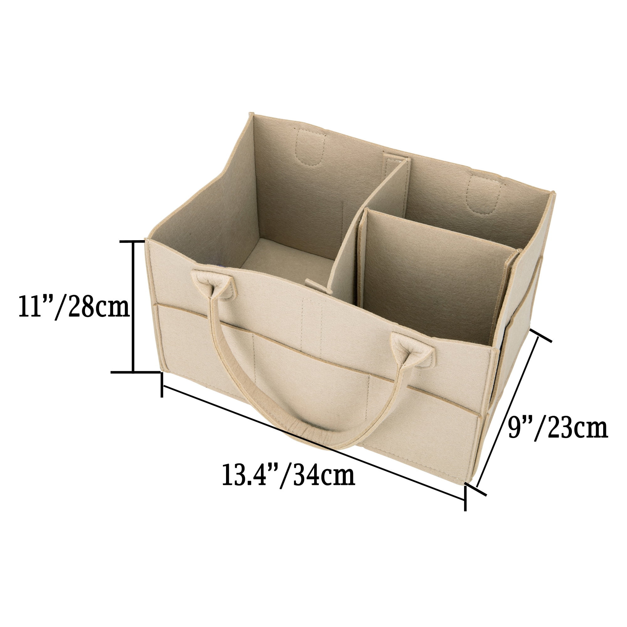 Baby Diaper Organizer Infant Diaper Caddy Organizing Felt Basket Portable Nursery Storage Bin Portable Holder Bag for Changing Table and Car Nursery Essentials Grey