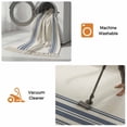 thumbnail image 5 of Abstract Geometric Blue Stripe Bathroom Rug 2'x3', White Backdrop Low Profile Front Entryway Rug with Tassels, Woven Cotton Washable Kitchen Mat Carpet for Foyer Bedroom Back Door Decor, 5 of 9