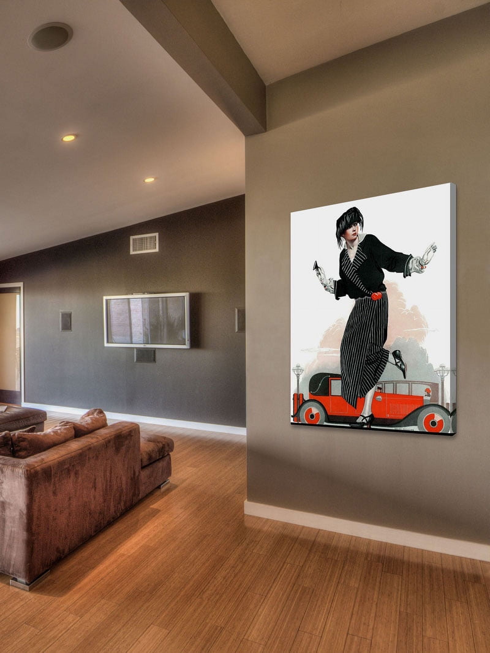 Marmont Hill "Flapper and Roadster" by Coles Phillips Painting Print on Canvas
