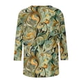 thumbnail image 4 of Xuyuer Spring Summer Tops for Womens Graphic Tees Casual Fashion Tunic Clothing 3/4 Length Sleeve Crew Neck Tops to Wear with Leggings Outfits, 4 of 5