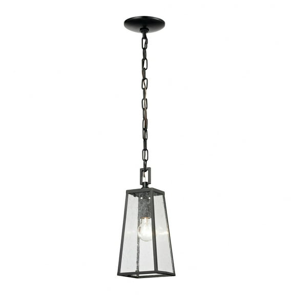 Meditterano 1-Light Outdoor Pendant in Textured Matte Black