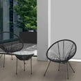thumbnail image 6 of FDW 3 Piece All-Weather Hammock Weave Small Patio Bistro Set with Glass Top Side Table, Black, 6 of 7